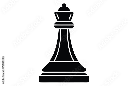 chess piece silhouette icon. Vector clipart black illustration design