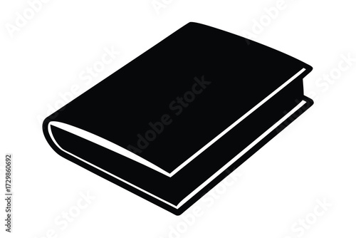 closed book silhouette icon. Vector clipart black illustration design