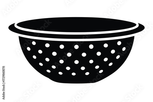 colander silhouette icon. Vector clipart black illustration design