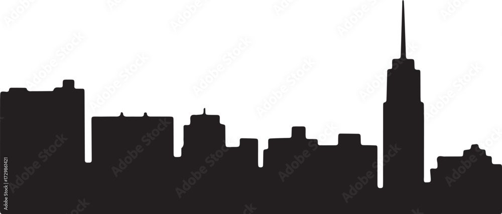 Obraz premium City Skyline Silhouette Architecture Urban Landmark Building Skyscraper Icon