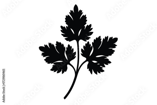 coriander silhouette icon. Vector clipart black illustration design