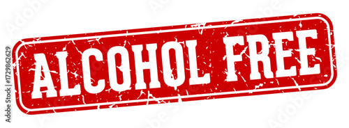 alcohol free rectangular sign. alcohol free stamp