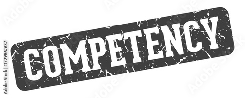 competency rectangular sign. competency stamp