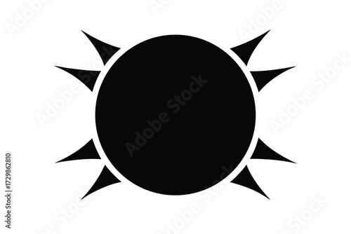 eclipse shadow silhouette icon. Vector clipart black illustration design