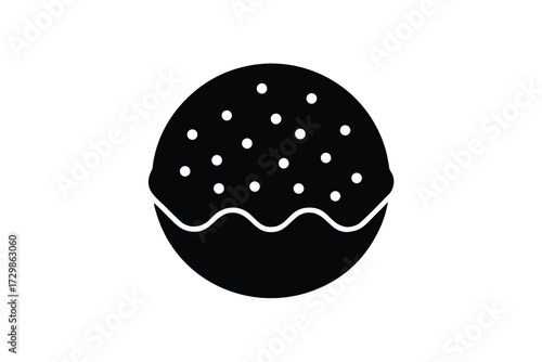 falafel silhouette icon. Vector clipart black illustration design