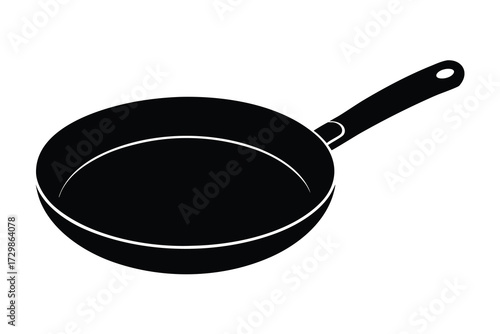 grill pan silhouette icon. Vector clipart black illustration design