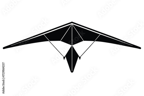 hang glider silhouette icon. Vector clipart black illustration design
