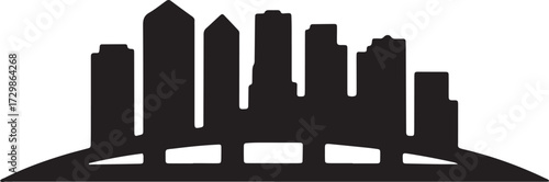 Jacksonville Florida United States Cityscape Silhouette Vector Design on Transparent