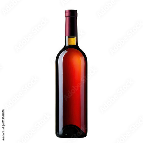 a bottle of wine isolated on white and transparent background