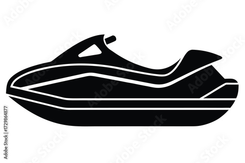 jet ski silhouette icon. Vector clipart black illustration design