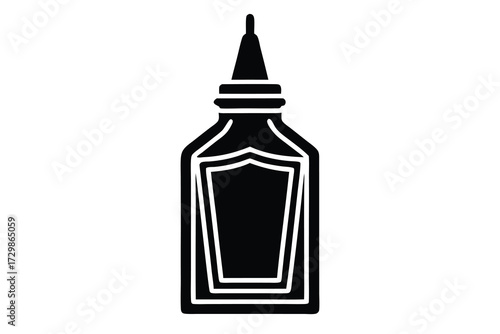 ketchup silhouette icon. Vector clipart black illustration design