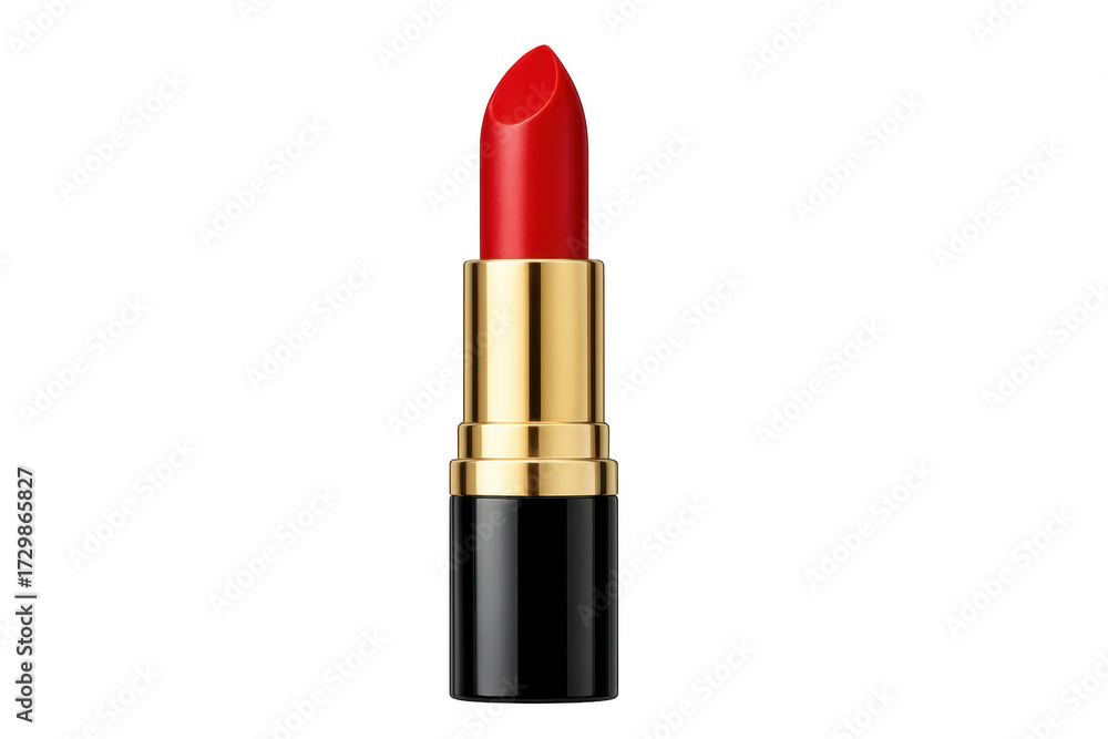 Obraz premium Red lipstick tube opening with golden details