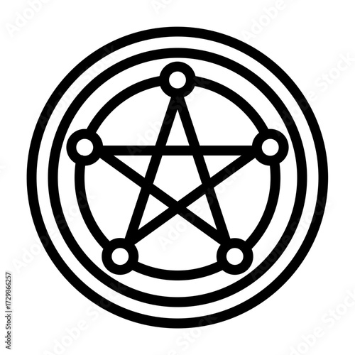 Magic Circle Vector Line Icon Design