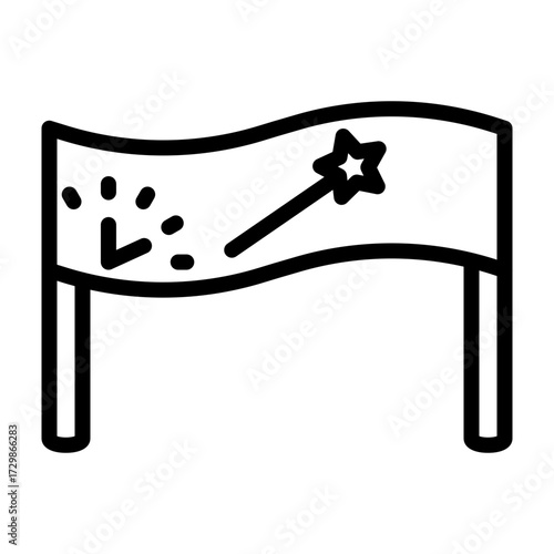 Showtime Banner Vector Line Icon Design