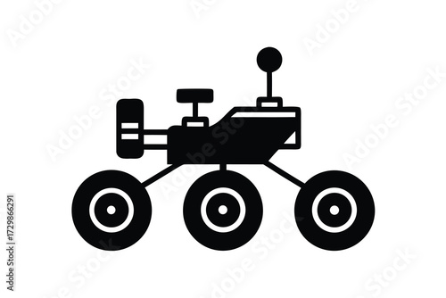 mars rover silhouette icon. Vector clipart black illustration design