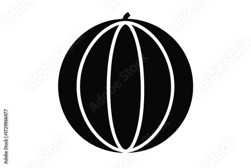 melon silhouette icon. Vector clipart black illustration design