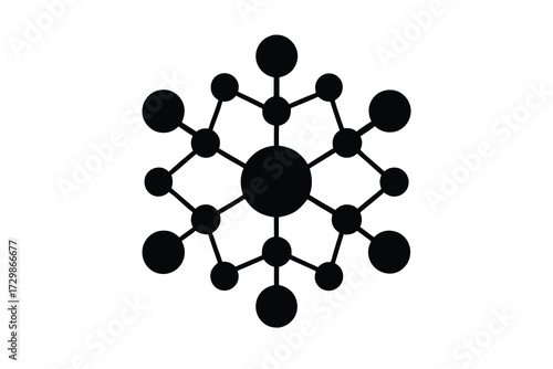 molecule silhouette icon. Vector clipart black illustration design