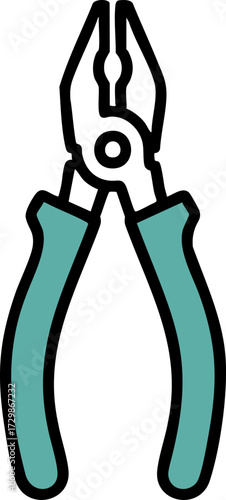 Pliers tool icon with green handles