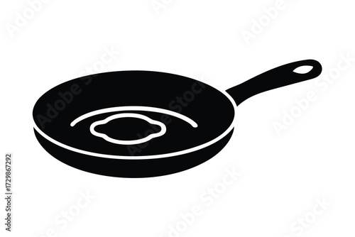 omelette silhouette icon. Vector clipart black illustration design