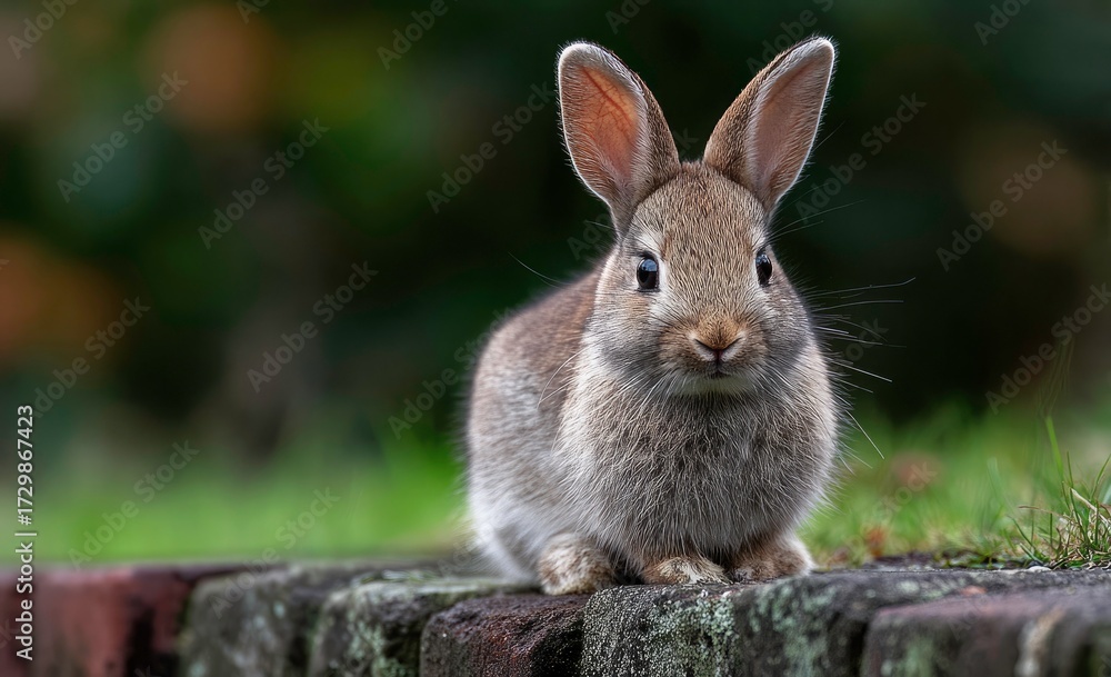 Fototapeta premium A captivating close up portrait of a wild rabbit in natural habitat