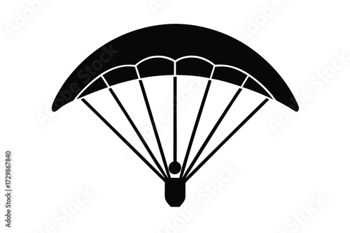 paraglider silhouette icon. Vector clipart black illustration design
