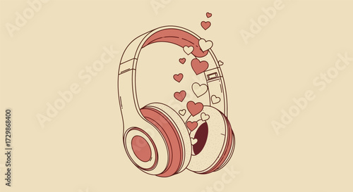 Headphones with Hearts A Musical Love Affair.