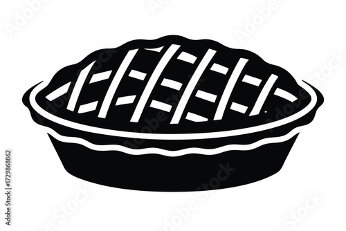 pie silhouette icon. Vector clipart black illustration design