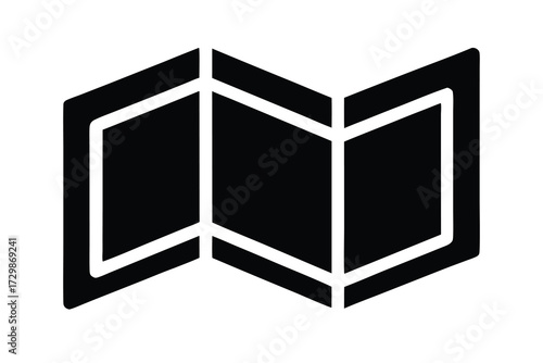 map folded vector icon