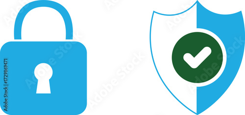 Padlock and Security Shield Icon – Data Protection and Privacy Symbol.