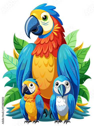 two parrots on a branch