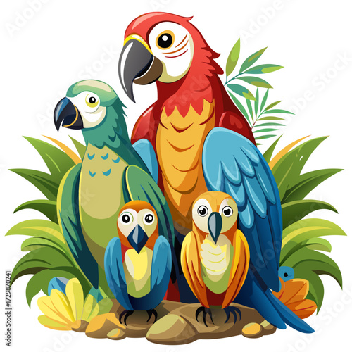 two parrots on a branch