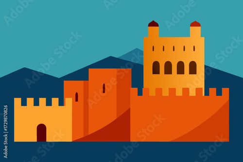vector illustration of castle