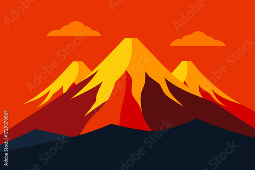 vector illustration of mountain landscape