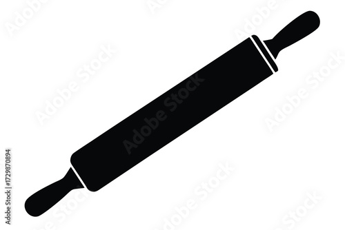rolling pin silhouette icon. Vector clipart black illustration design