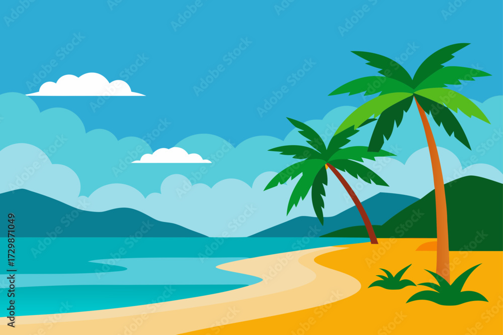 Obraz premium palm tree on the beach