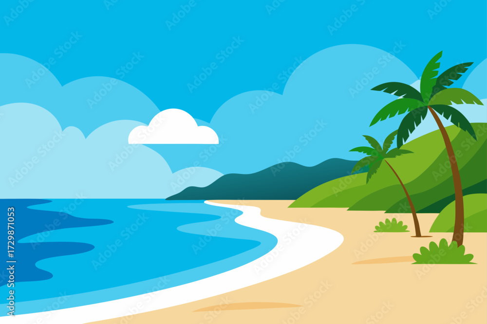 Obraz premium beach with palm trees