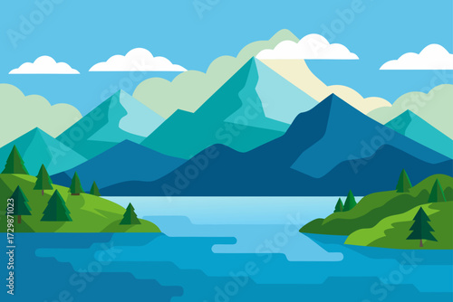 mountain landscape with mountains