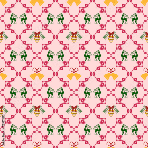seamless pattern Christmas festival.Design for wallpaper, fabric,wrapping paper,notebook cover,clothing,backdrop and stationary.
