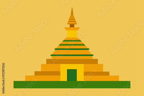 vector illustration of a golden temple