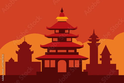 vector illustration of a temple