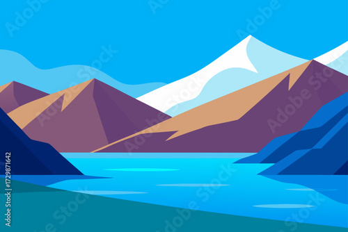 vector illustration of a mountain landscape