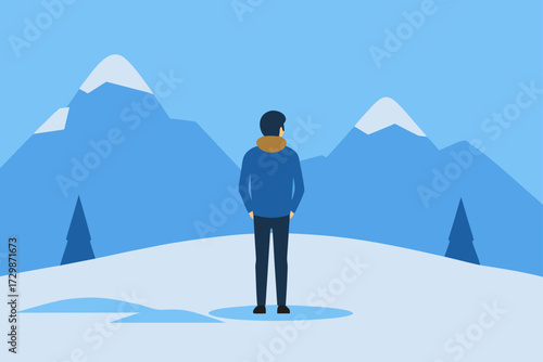 vector illustration of a mountain landscape