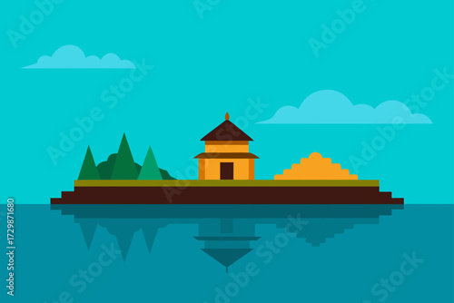 vector illustration of temple