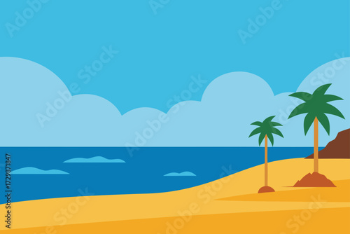 beach with palm trees