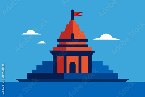 vector illustration of a temple