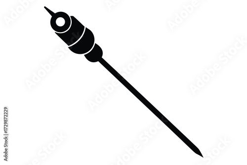 skewer silhouette icon. Vector clipart black illustration design