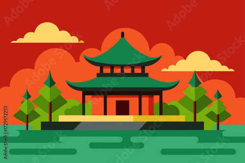 vector illustration of a park
