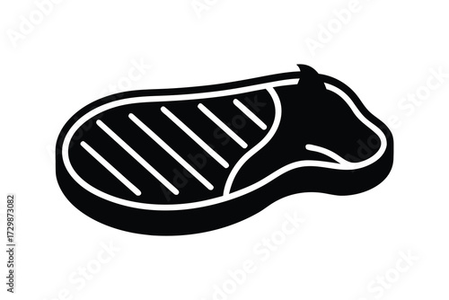 steak silhouette icon. Vector clipart black illustration design