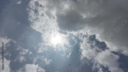 Blue Sky Dark Clouds Timelapse In Rainy Thunder Moments