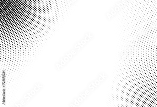 black and white halftone background with a white spot, The abstract metal mesh background features a halftone dot pattern with a blue and green color style for a striking digital vector design